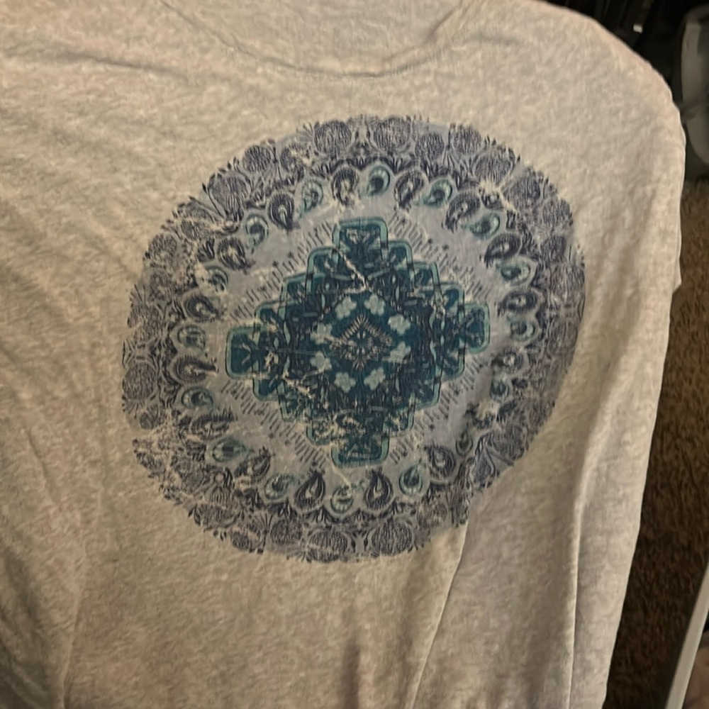 Gray Shirt with Mandela pattern